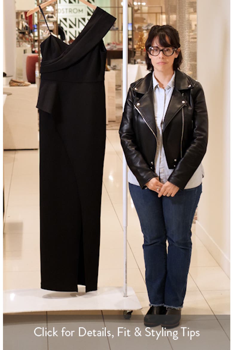 One-Shoulder Crepe Column Gown video