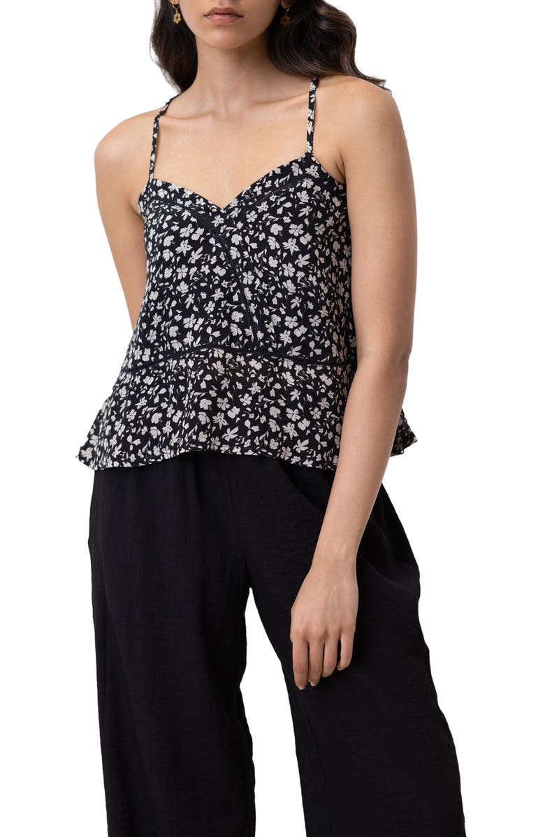 Reistor V-neck Camisole with Lace, Main, color, S26 / Monochrome Medley