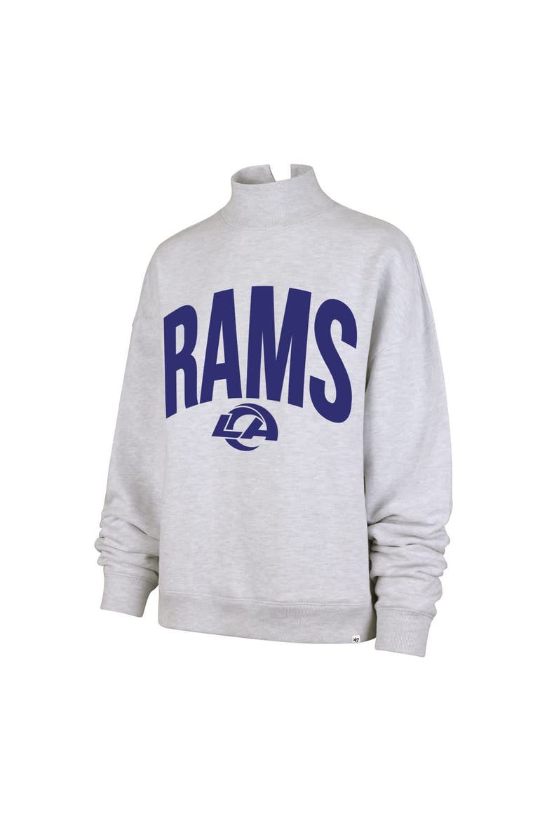 Women's '47  Gray Los Angeles Rams Subtle Muse Mock Neck Sweatshirt, Alternate, color, Gray