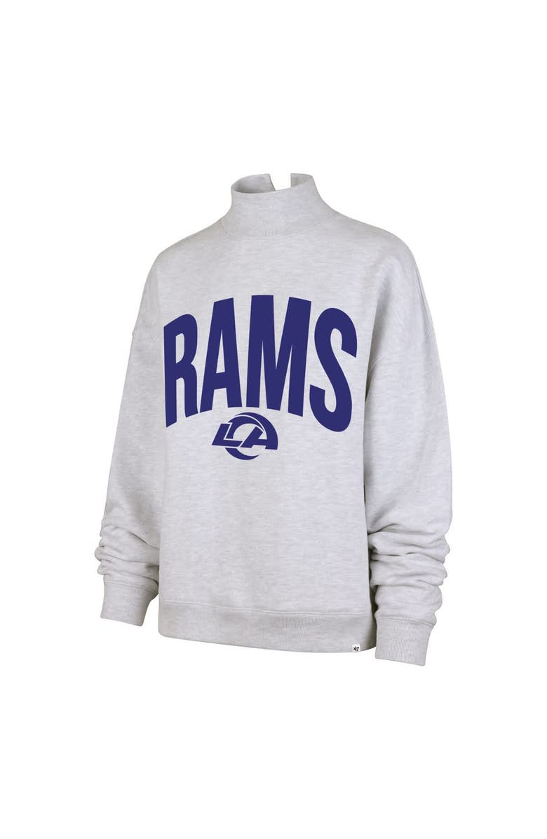 '47 Women's '47  Gray Los Angeles Rams Subtle Muse Mock Neck Sweatshirt, Alternate, color, Gray