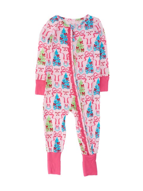SoftSnooze Holiday Convertible Ruffle One Piece Pajama