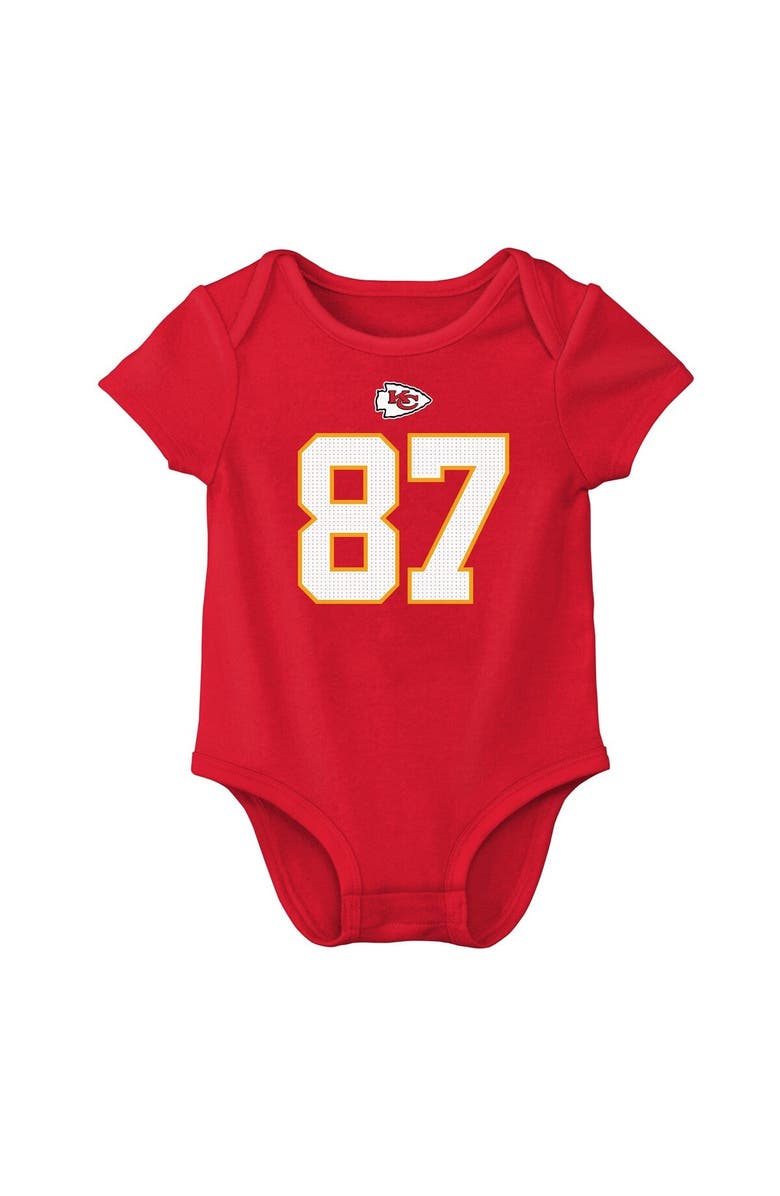 Nike Newborn & Infant Nike Travis Kelce Red Kansas City Chiefs Player Name & Number Bodysuit, Alternate, color, 