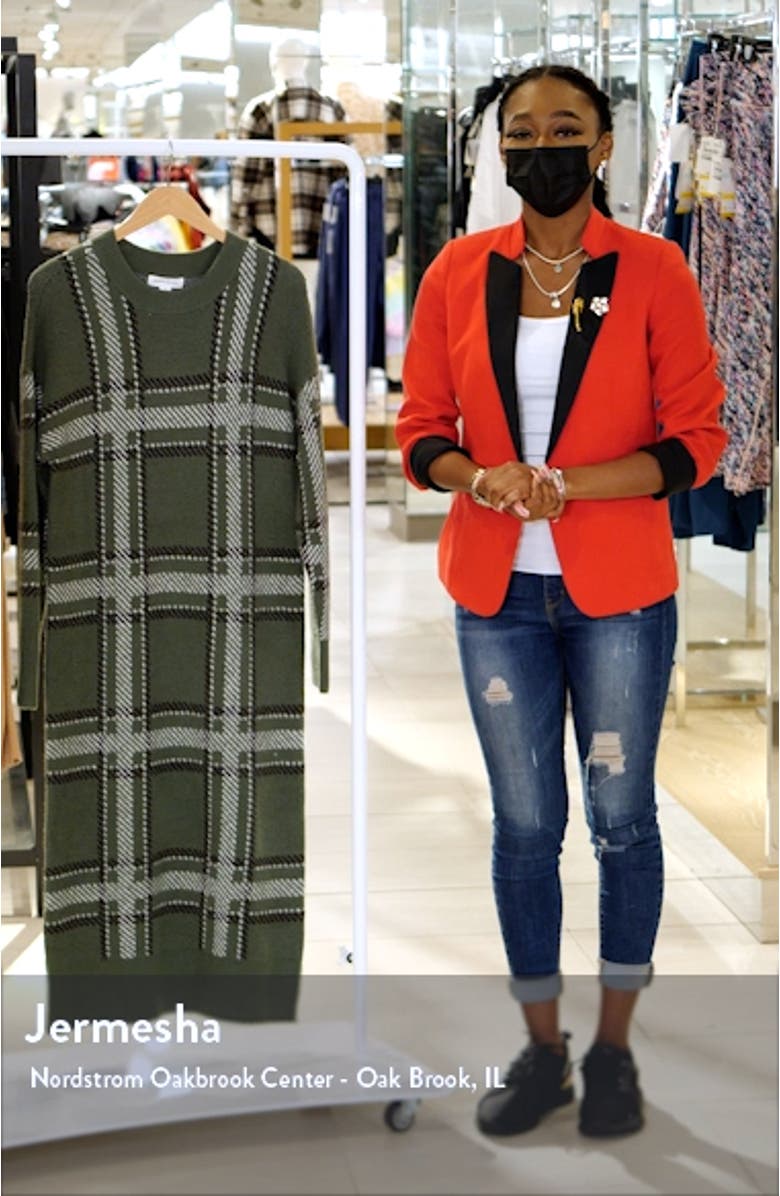 Plaid Long Sleeve Sweater Dress, sales video thumbnail