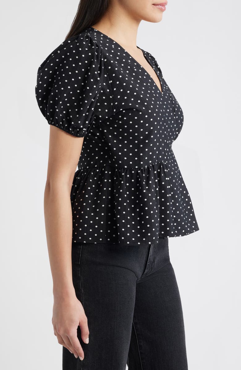 Loveappella Polka Dot Wrap Top, Alternate, color, 