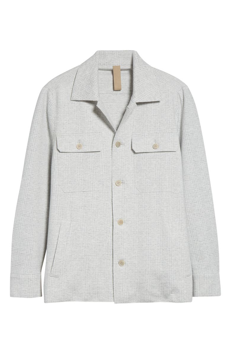 Eleventy Tonal Glen Plaid Knit Overshirt, Alternate, color, 13 Lt Melange Gray