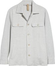 Eleventy Tonal Glen Plaid Knit Overshirt