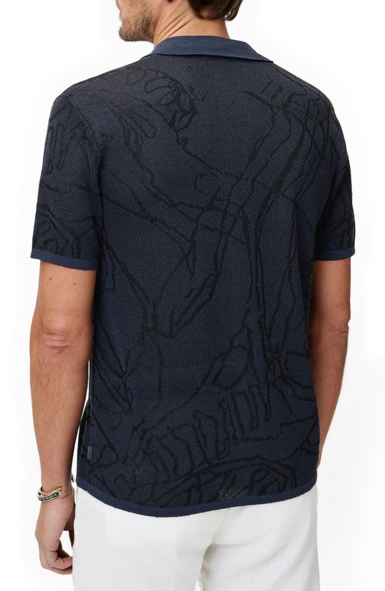 John Varvatos Holt Hand Drawing Jaguar Knit Camp Shirt, Alternate, color, 