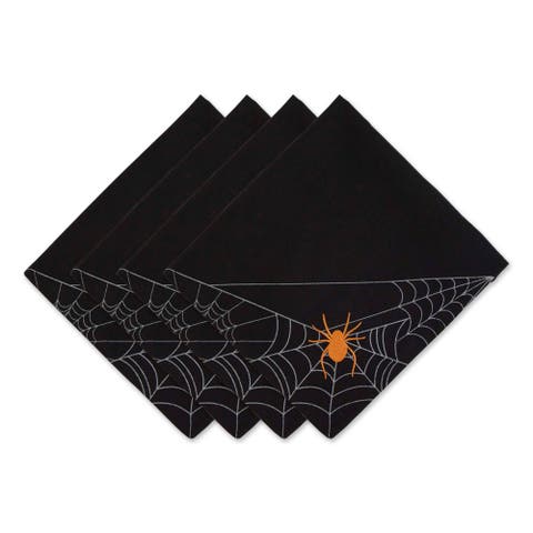 Spooky Spiderweb Embellished Napkin Set/4