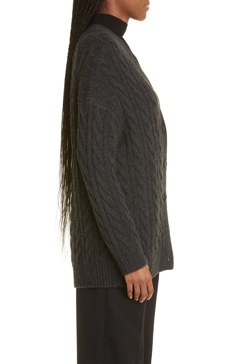 Vince Oversize Wool & Cashmere Cable Cardigan, Alternate, color, 