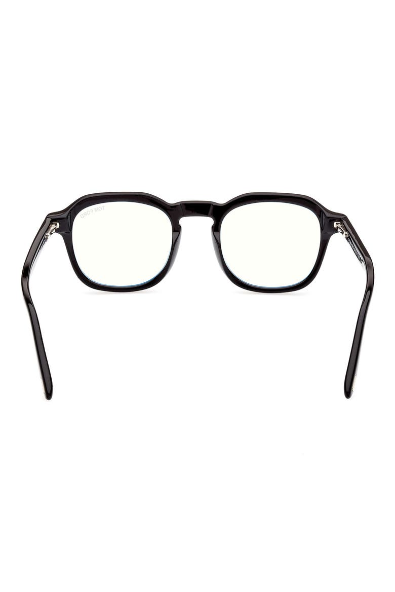 49mm Blue Light Blocking Glasses, Alternate, color, SHINY BLACK