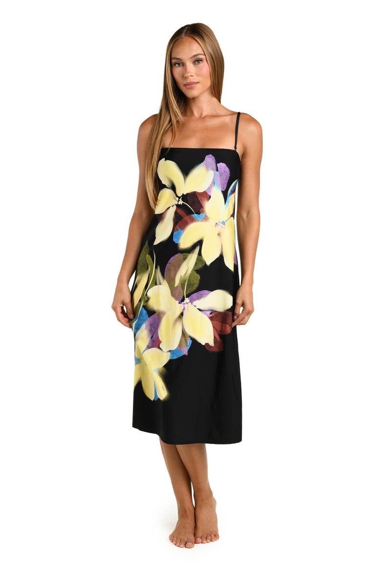 Afterglow Midi Cover-Up Dress, Alternate, color, BLACK MULTI