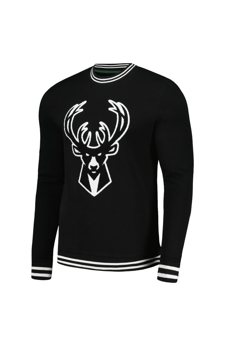 Stadium Essentials Men's Stadium Essentials Black Milwaukee Bucks Club Level Pullover Sweatshirt, Alternate, color, 