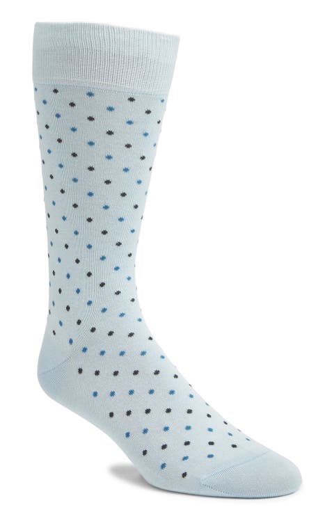 Needham Dot Pattern Tall Cotton Blend Dress Socks