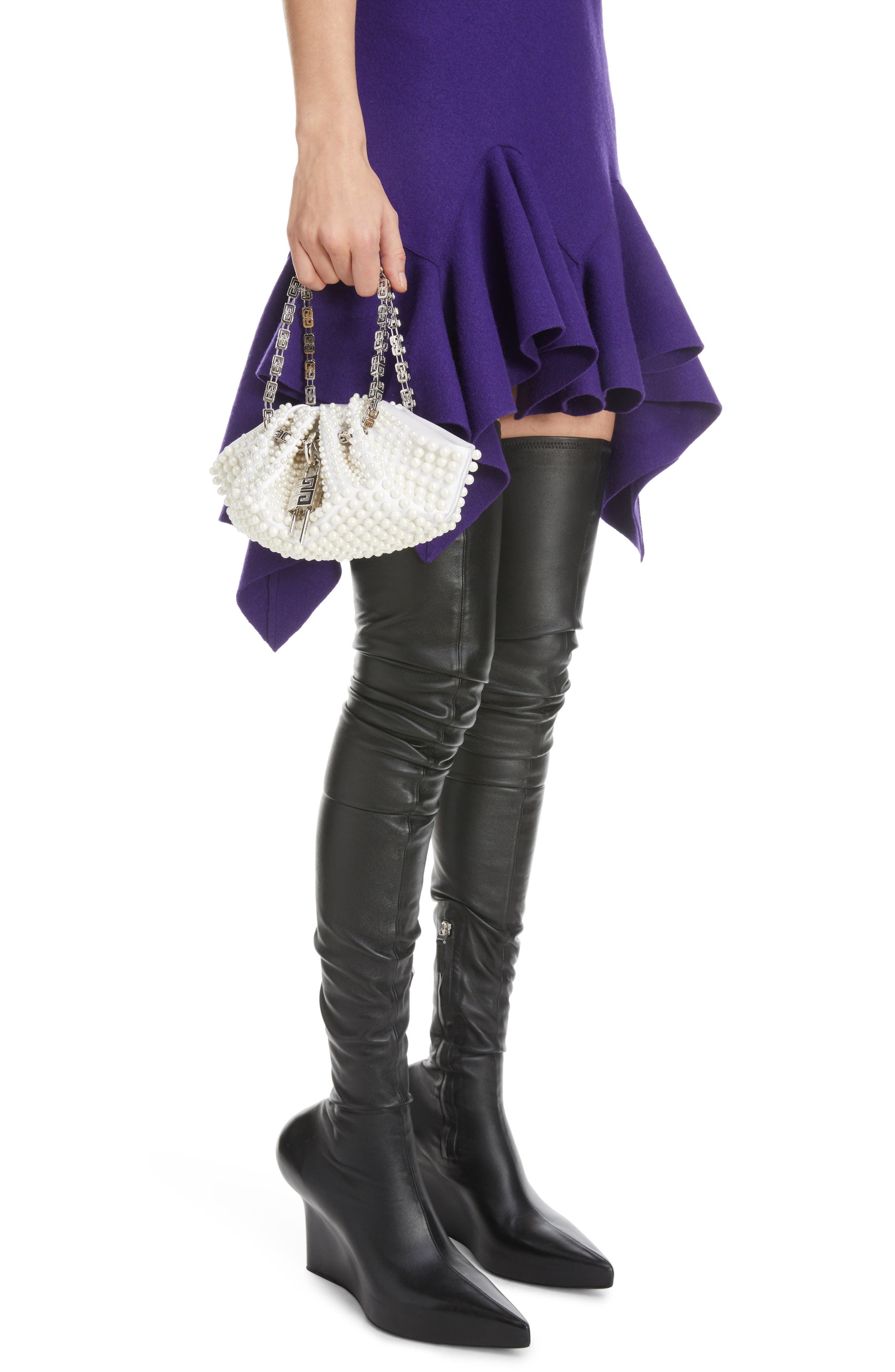 Givenchy Mini Kenny Imitation Pearl Top Handle Bag, Alternate, color, 