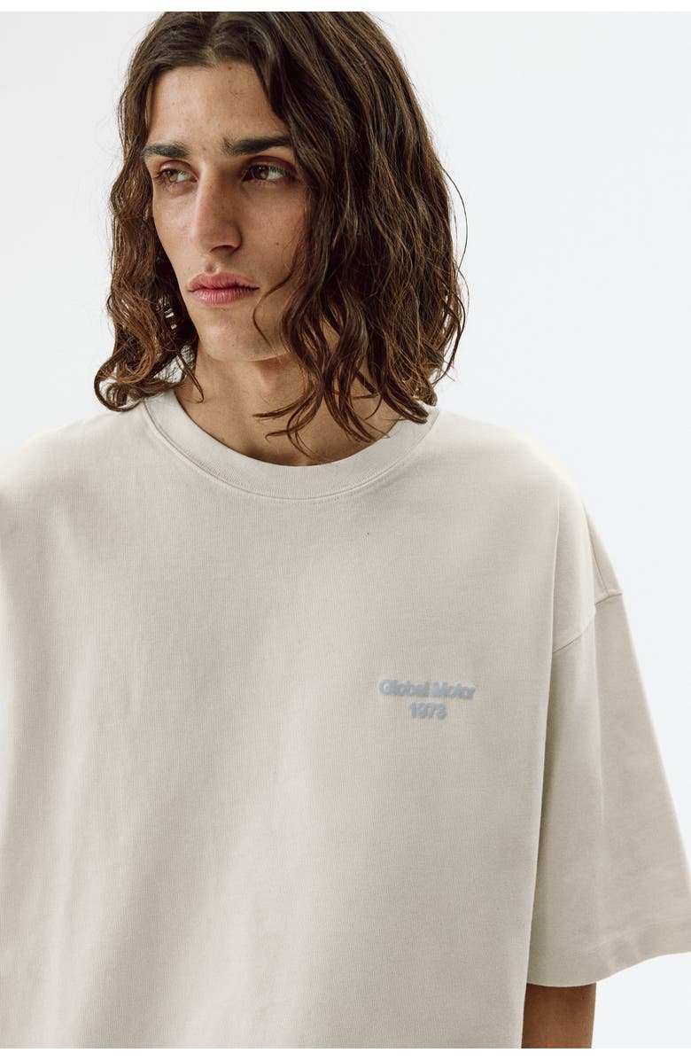 H&M Oversized Fit Printed Cotton T-shirt, Alternate, color, Cream/Car
