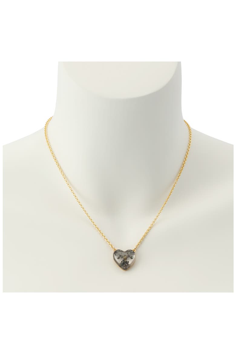 Resin Heart Pendant Necklace, Alternate, color, BLACK SMOKE