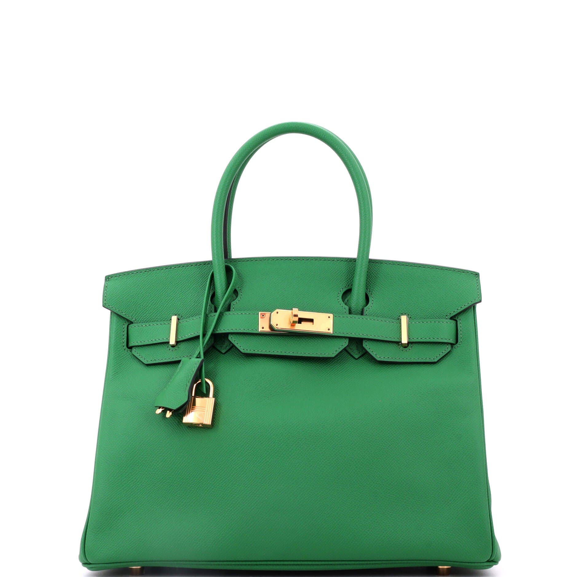 Pre-Owned Hermes Birkin Handbag Green Epsom with Gold Hardware 30, Main, color, Cactus
