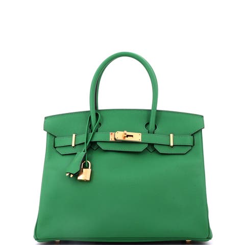 Birkin Handbag Green Epsom with Gold Hardware 30