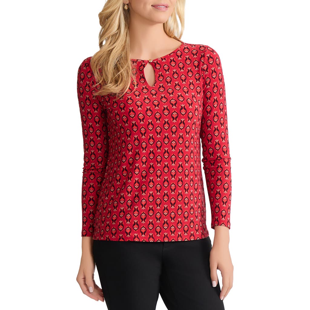 Jones New York Keyhole Top In Red