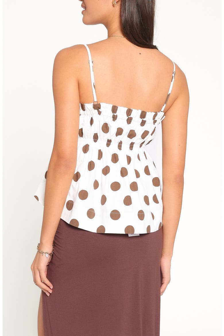 Yvaine Stretch Cotton Babydoll Top, Alternate, color, BROWN POLKA DOT
