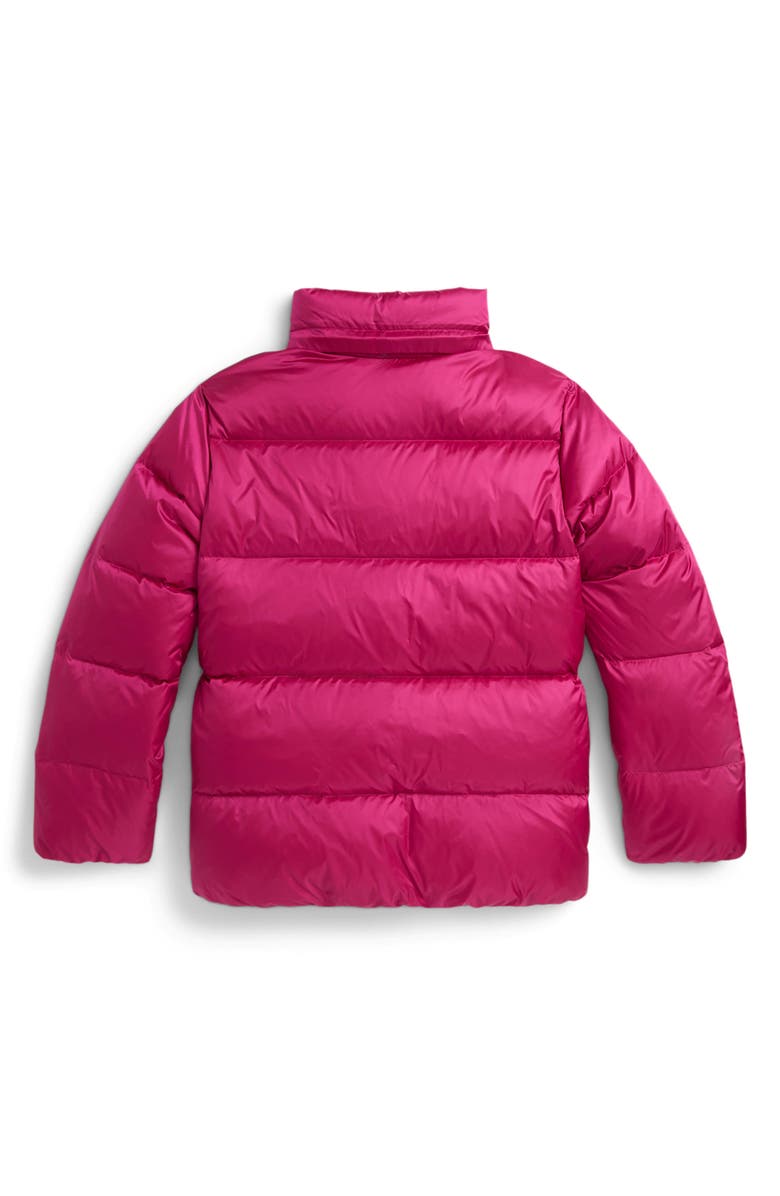 Polo Ralph Lauren Kids' Animated Down Puffer Jacket with Removable Hood, Alternate, color, Preppy Pink