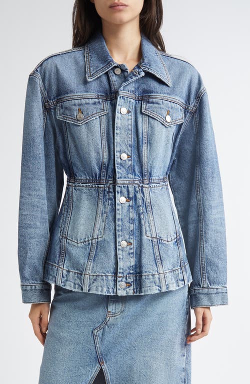 Stella Mccartney Mixed Wash Denim Fitted Jacket In Two Tonal Denim Wash
