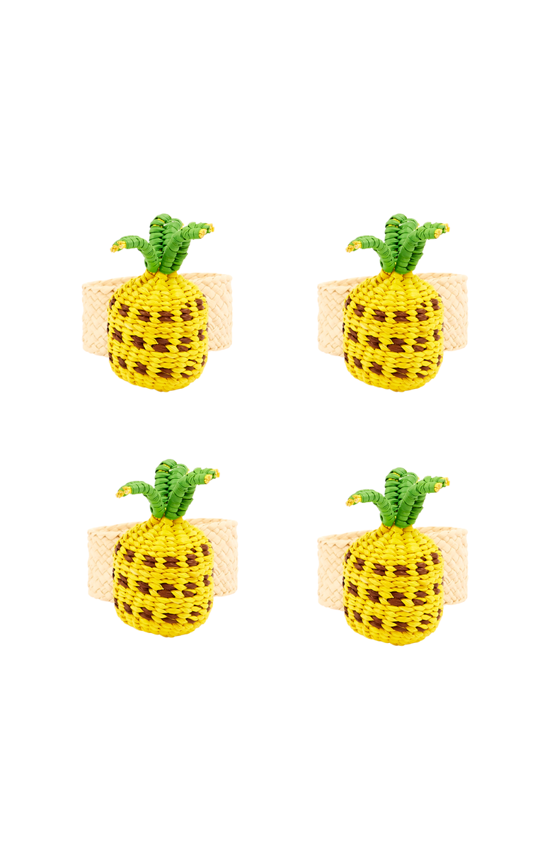 Coro Cora Pineapple Napkin Ring - Set of 4, Main, color, 