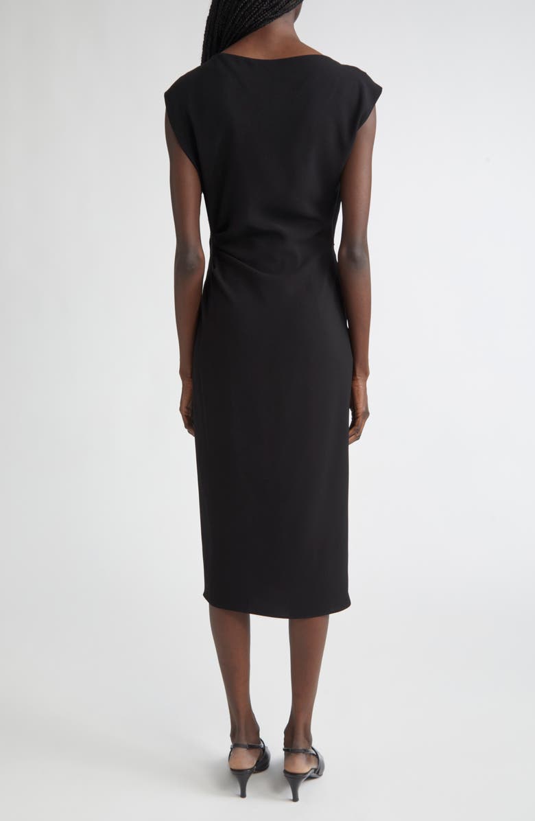 Max Mara Studio Aia Draped Cady Dress, Alternate, color, Black