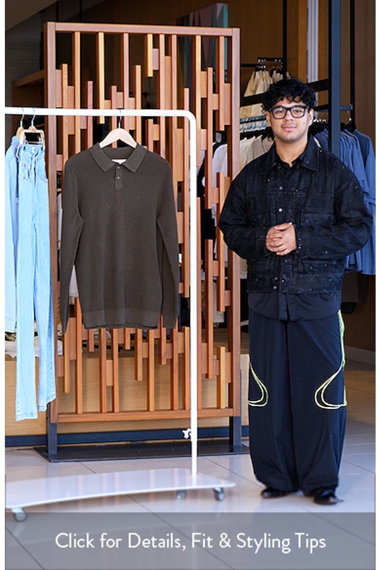 Robles Long Sleeve Waffle Cotton Polo Sweater video