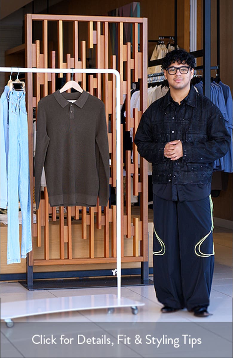 Robles Long Sleeve Waffle Cotton Polo Sweater, sales video thumbnail