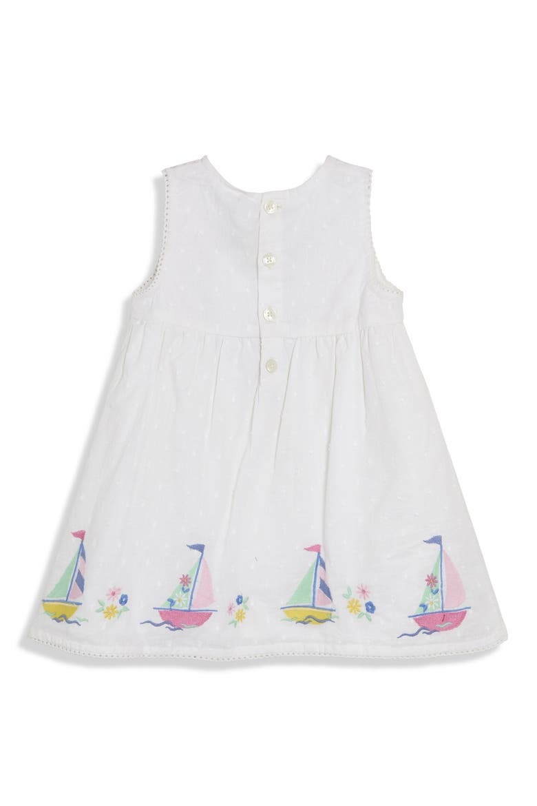 Boat Appliqué Smocked Dress, Alternate, color, WHITE