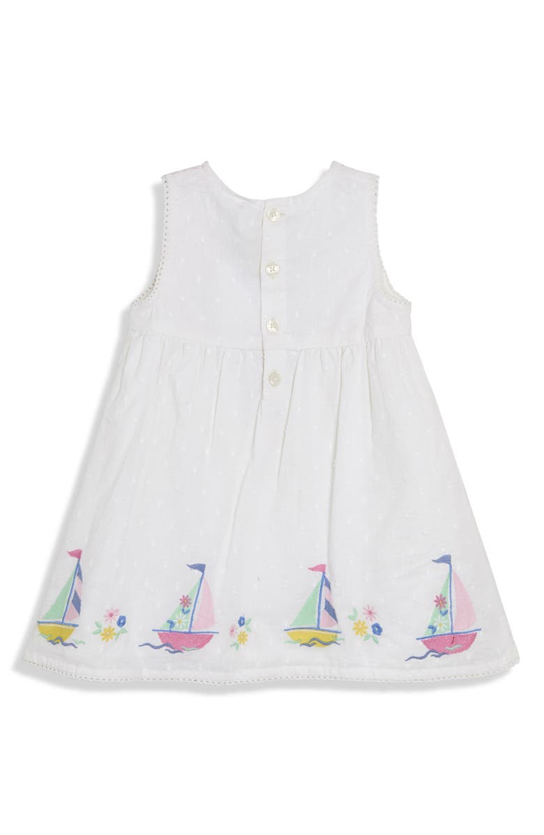 JOJO MAMAN BEBE Boat Appliqué Smocked Dress, Alternate, color, White