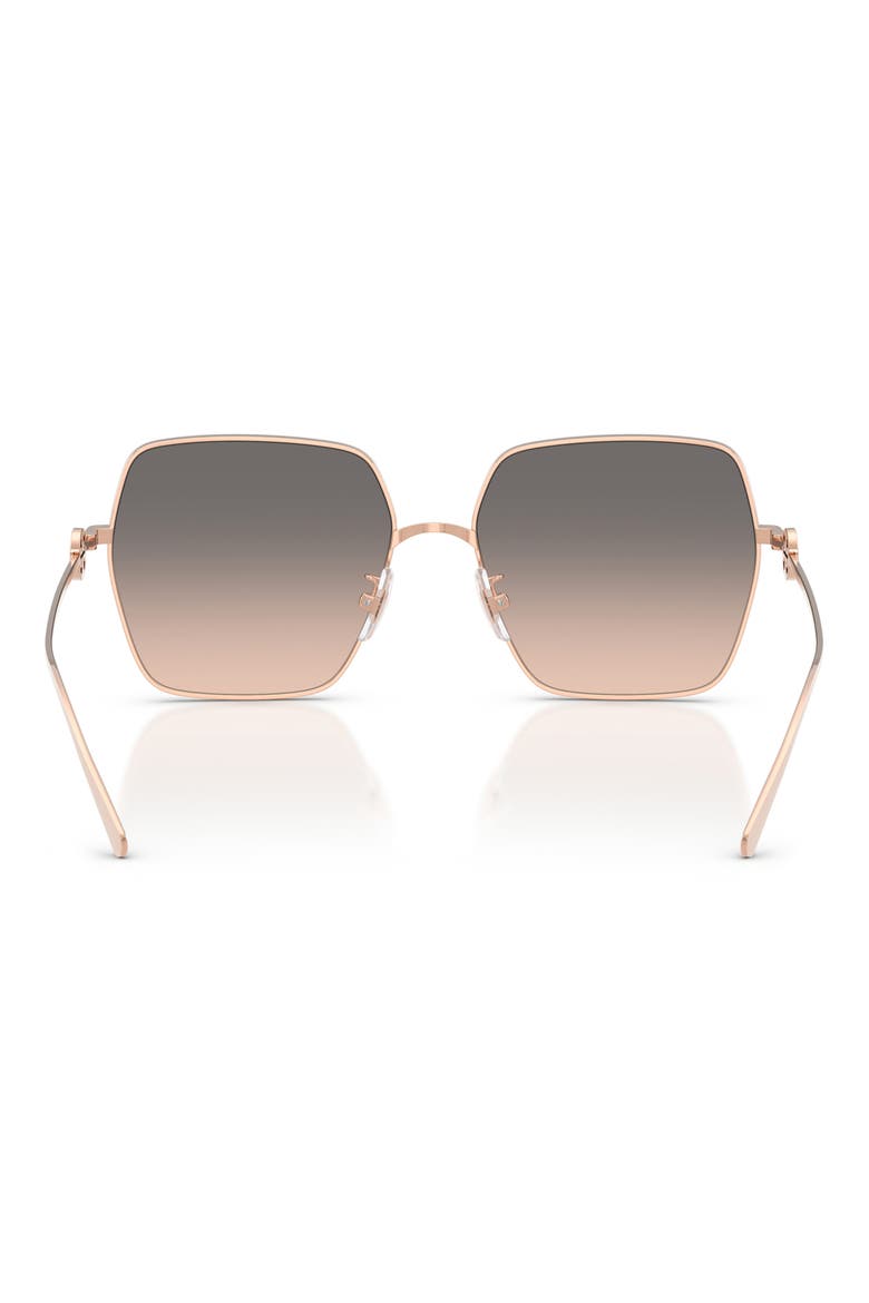 58mm Gradient Square Sunglasses, Alternate, color, ROSE GOLD / BROWN / GREY