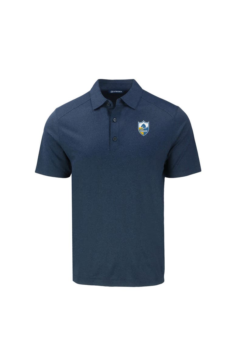 Cutter & Buck Men's Cutter & Buck Heather Navy Los Angeles Chargers Throwback Forge Eco Stretch Recycled Polo, Alternate, color,
