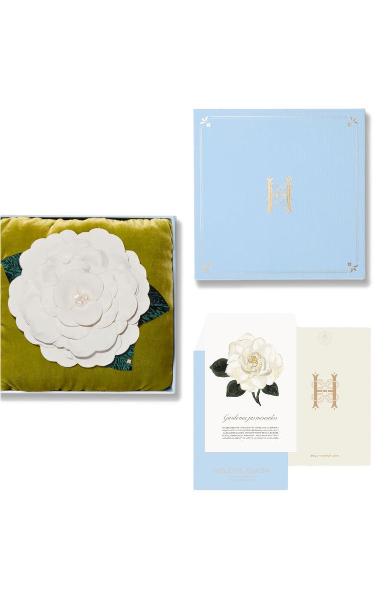 Helena Simon The Large White Gardenia Floral Brooch, Alternate, color, White