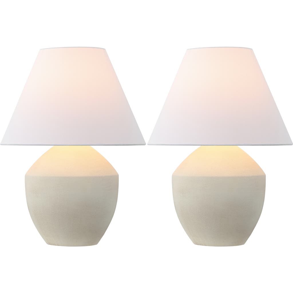 Jonathan Y Ralf 20.5" Minimalist Scandinavian Resin/iron Led Table Lamp In Matte Cream