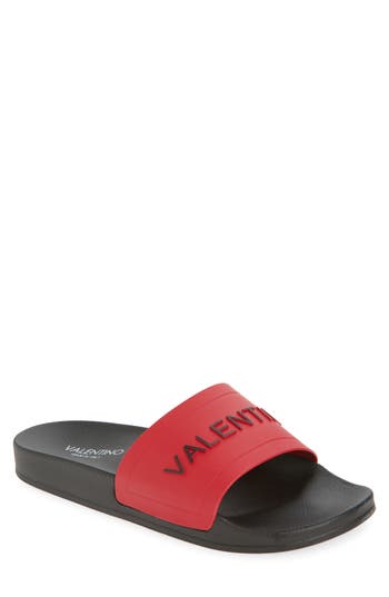 Valentino By Mario Valentino Giano Slide Sandal In Dark Red