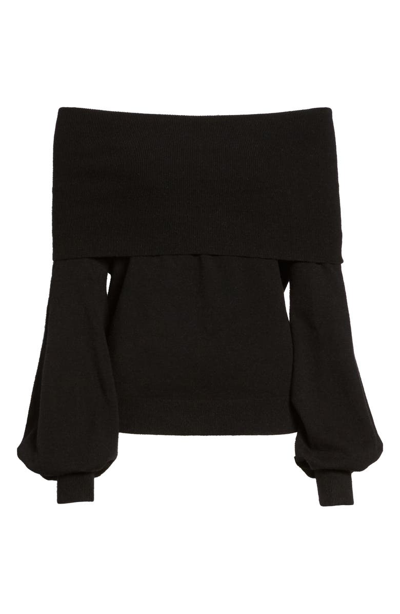 Treasure & Bond x Something Navy Off the Shoulder Sweater, Alternate, color, 