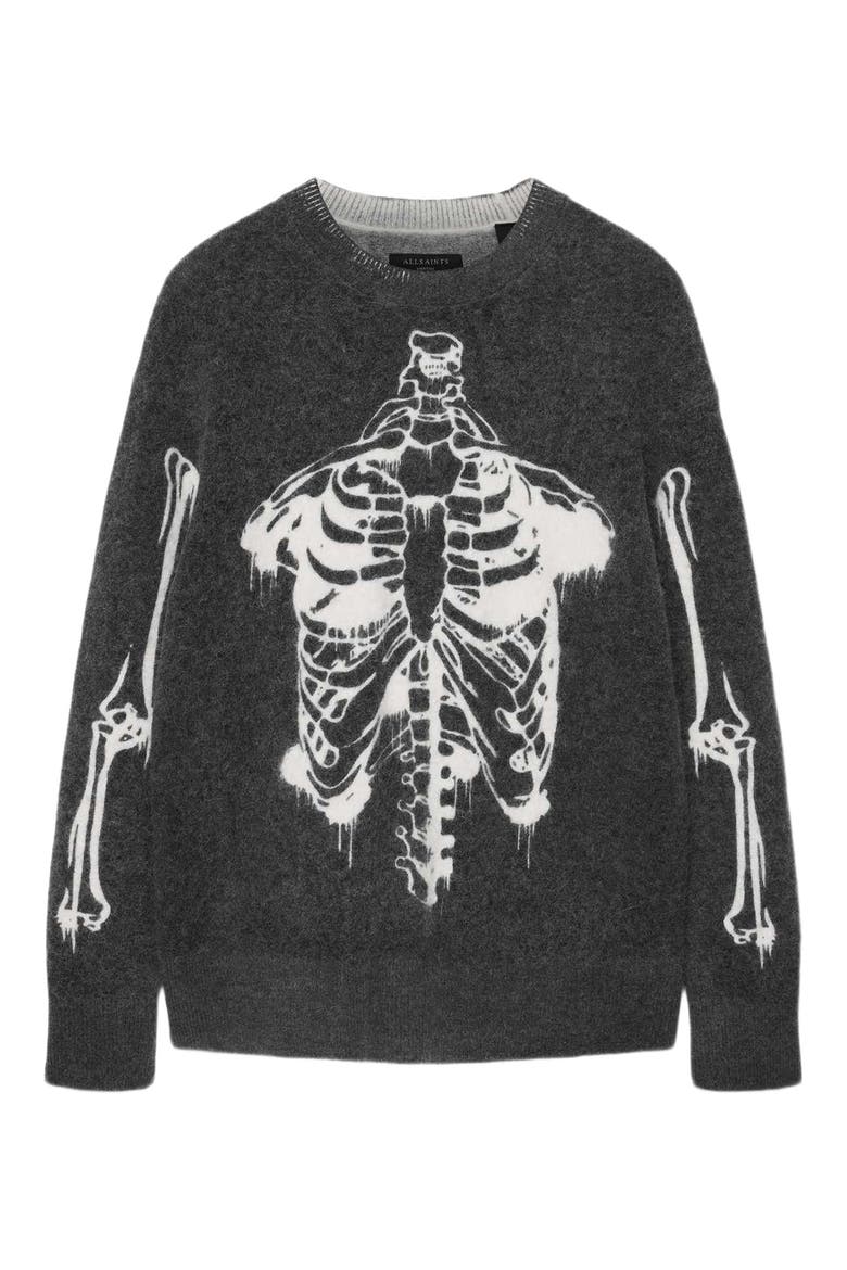 Ribspill Crewneck Sweater, Main, color, CHARCOAL GREY