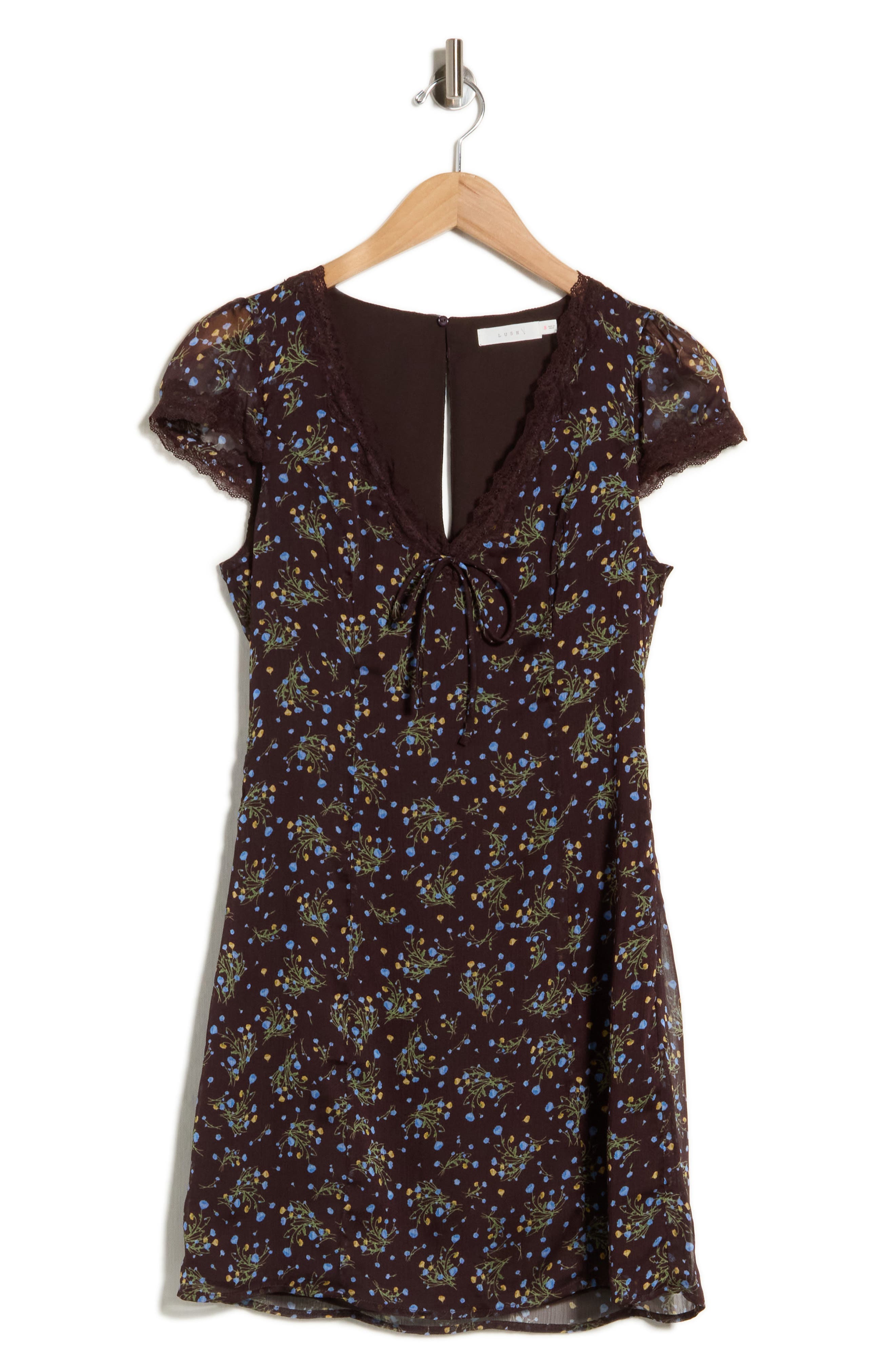 selected BROWN BLUE FLORAL