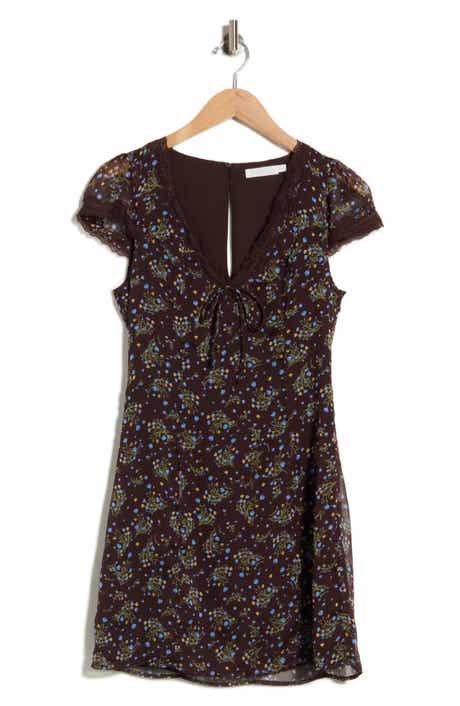 Lace Trim Cap Sleeve Minidress