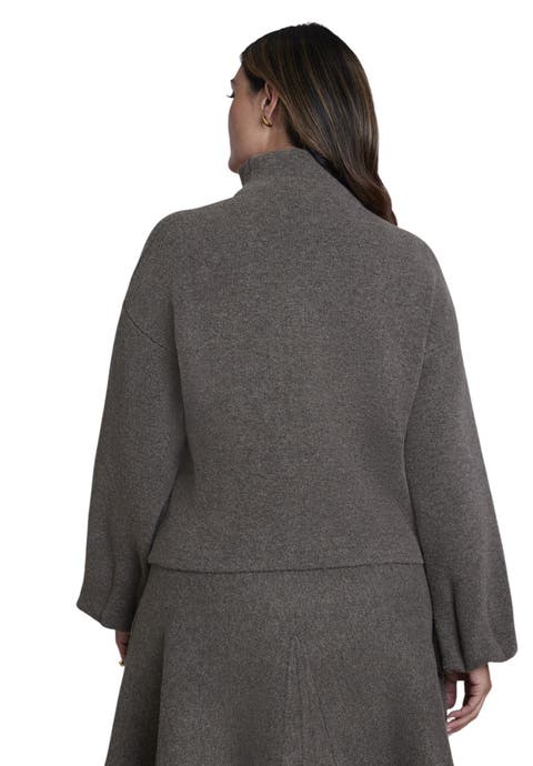 Funnel Neck Sweater Jacket (plus)