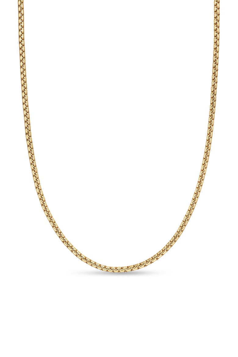 Box Chain Necklace in 18k Yellow Gold, 2.7mm, Main, color, GOLD
