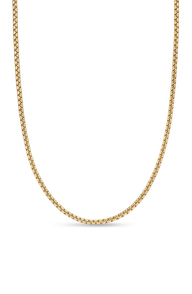 David Yurman Box Chain Necklace in 18k Yellow Gold, 2.7mm, Main, color, Gold