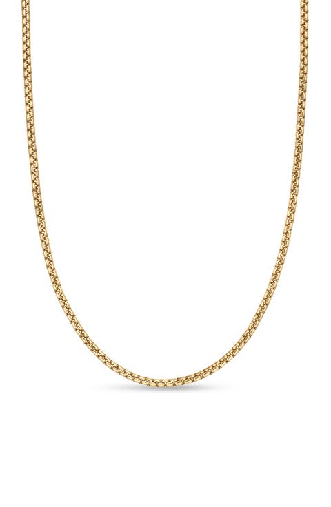 Box Chain Necklace in 18k Yellow Gold, 2.7mm