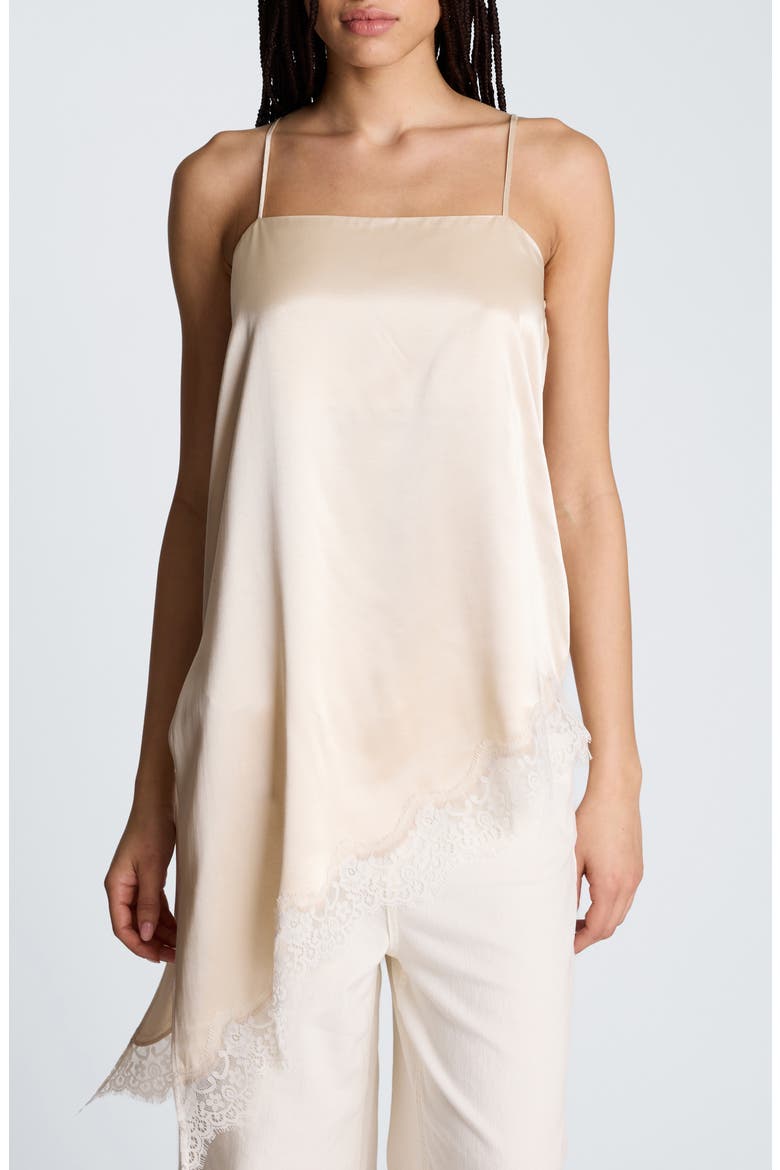 Asymmetric Hem Satin Camisole, Main, color, OYSTER