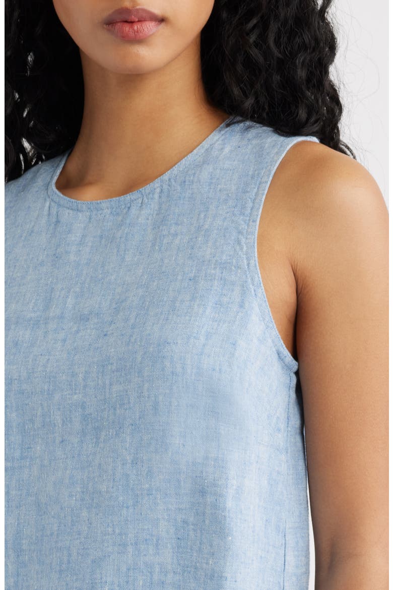Suki Sleeveless Linen Top, Alternate, color, SUNFADED BLUE
