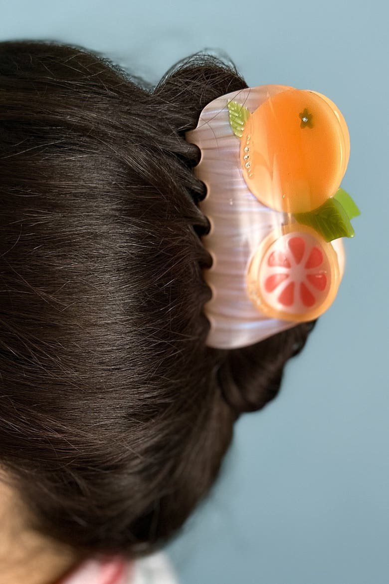 California Pomelo Hair Claw, Alternate, color, Orange