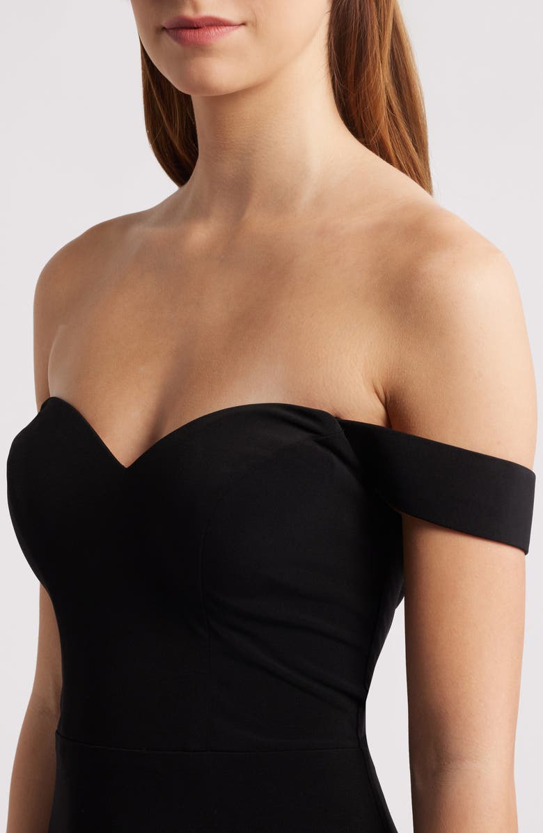 CITY STUDIO Off the Shoulder Trumpet Dress, Alternate, color, 