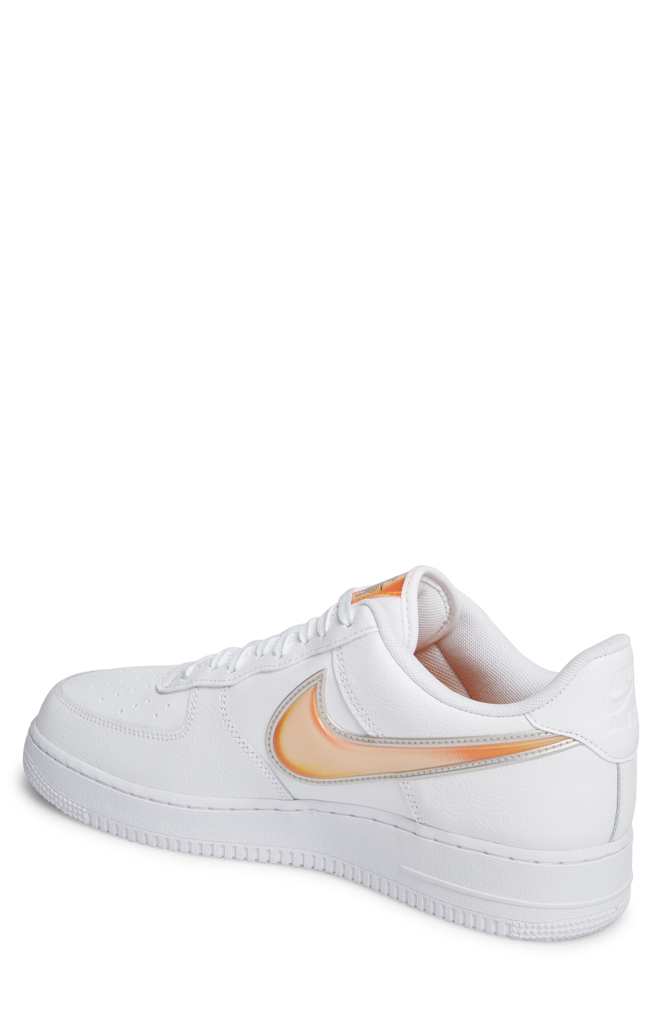 Air Force 1 '07 LV8 3 Sneaker, Alternate, color, WHITE/ ORANGE PEEL